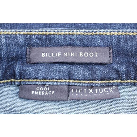 NYDJ Jeans Womens 8 Blue Cotton Blend Stretch Billie Mini Boot Dark Wash - Picture 4 of 7